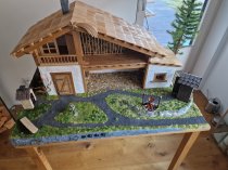 Bauernstall Meran Krippenstall Holz 12 cm Figuren