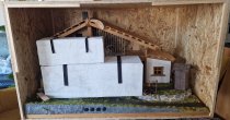 Bauernstall Meran Krippenstall Holz 12 cm Figuren